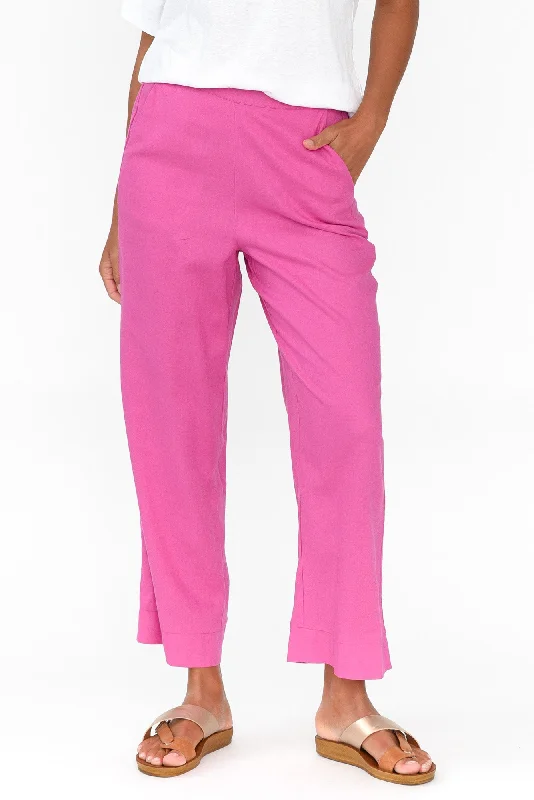 Parker Hot Pink Linen Blend Pants