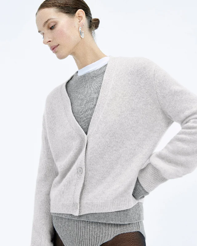 Pull Cardigan  (S24 / FEMME / Gris Chiné Clair)