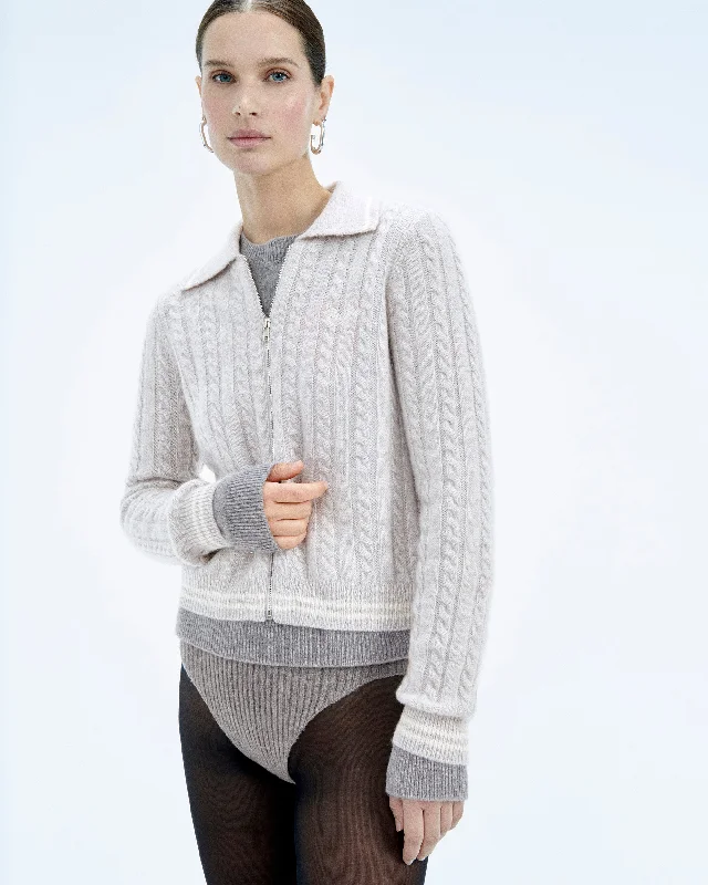 Pull Cardigan  (S24 / FEMME / Gris Chiné Clair)