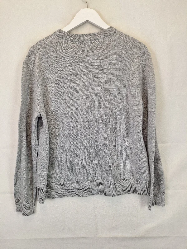 saba-grey-melange-crew-neck-fine-knit-jumper-size-s-b031-439-gy