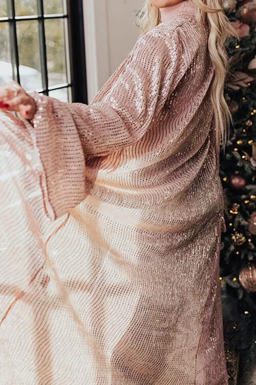 sequin-open-front-long-sleeve-cardigan