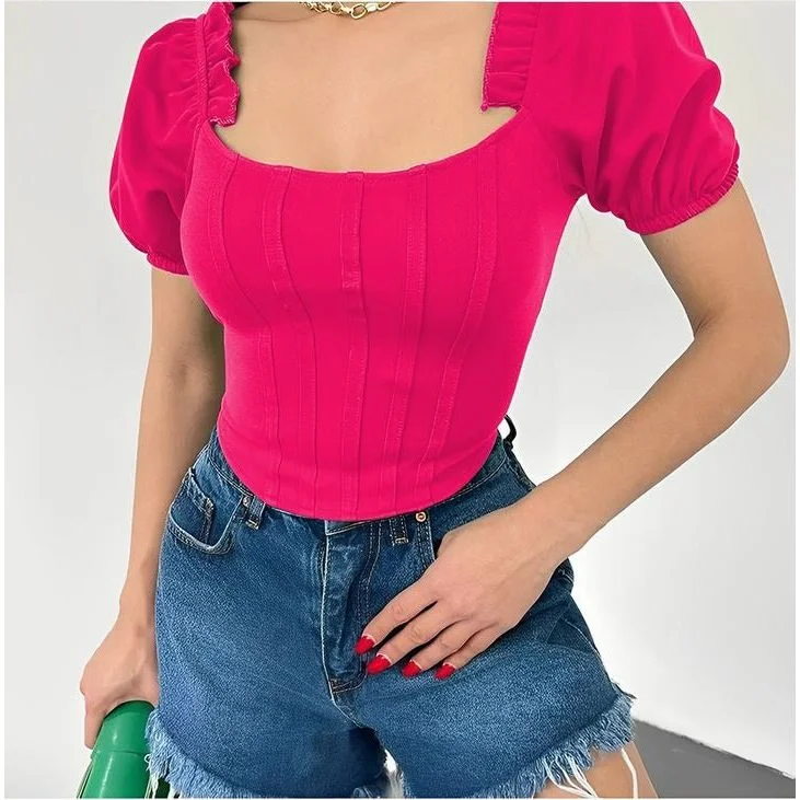 Short Sleeve Corset Top