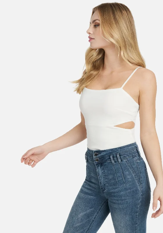 Side Cutouts Knit Crepe Top