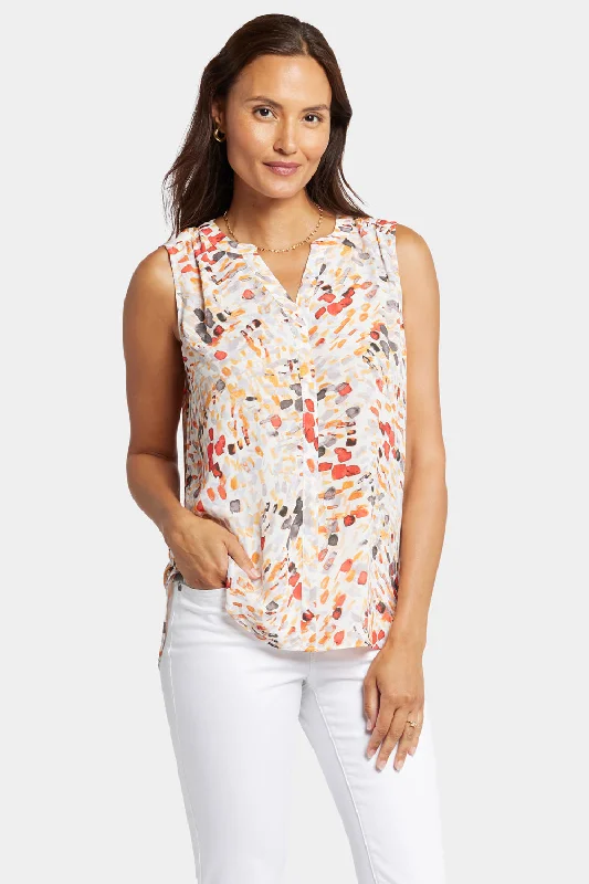 Sleeveless Pintuck Blouse  - Rocoso Way