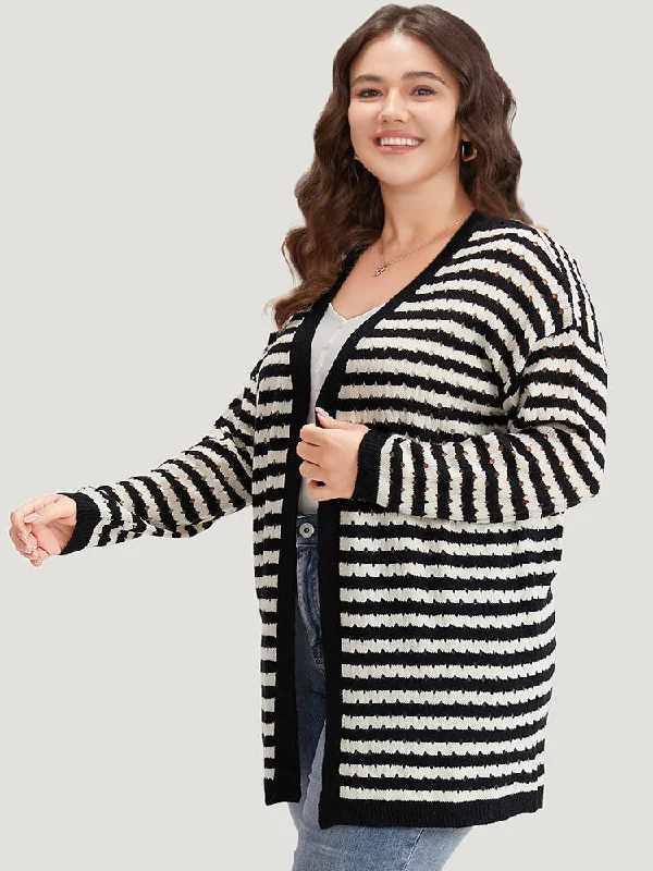 striped-geo-eyelet-drop-shoulder-cardigan