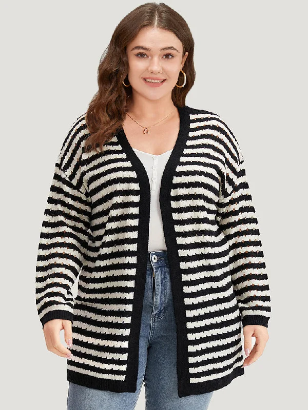 striped-geo-eyelet-drop-shoulder-cardigan