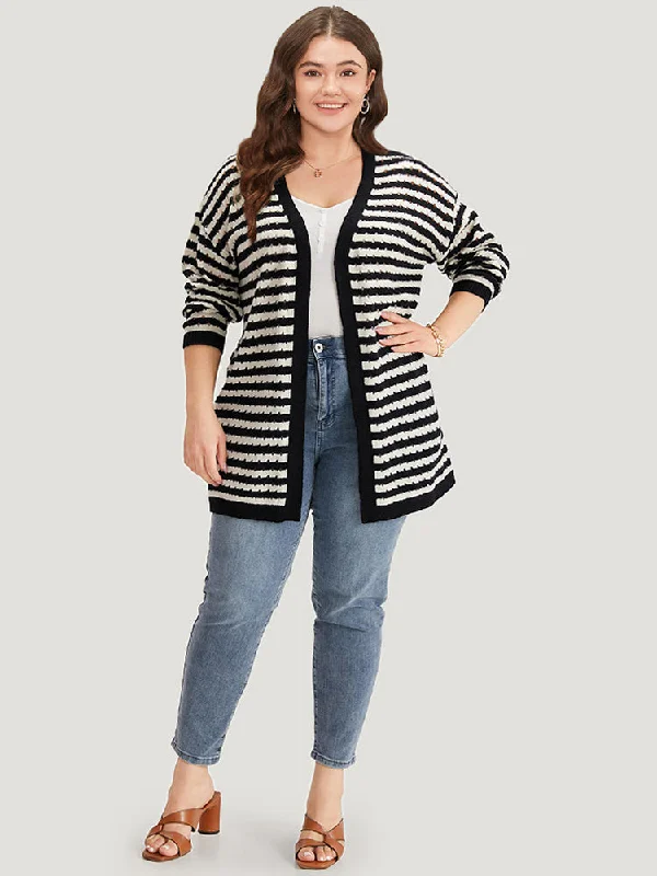 striped-geo-eyelet-drop-shoulder-cardigan