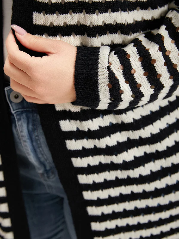 striped-geo-eyelet-drop-shoulder-cardigan