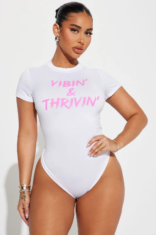 Vibin' And Thrivin' Bodysuit - White