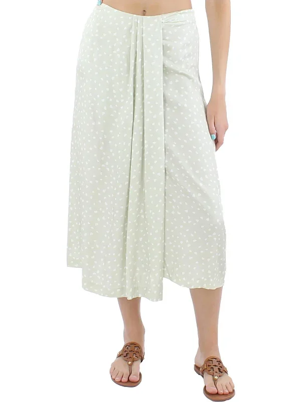 Womens Drapey Long Wrap Skirt